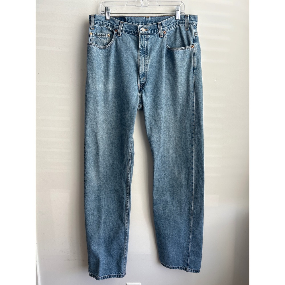 Levi's Blue 505 Regular Fit Straight Leg Jeans Y2K Mens 38x34 (fits 35x33)